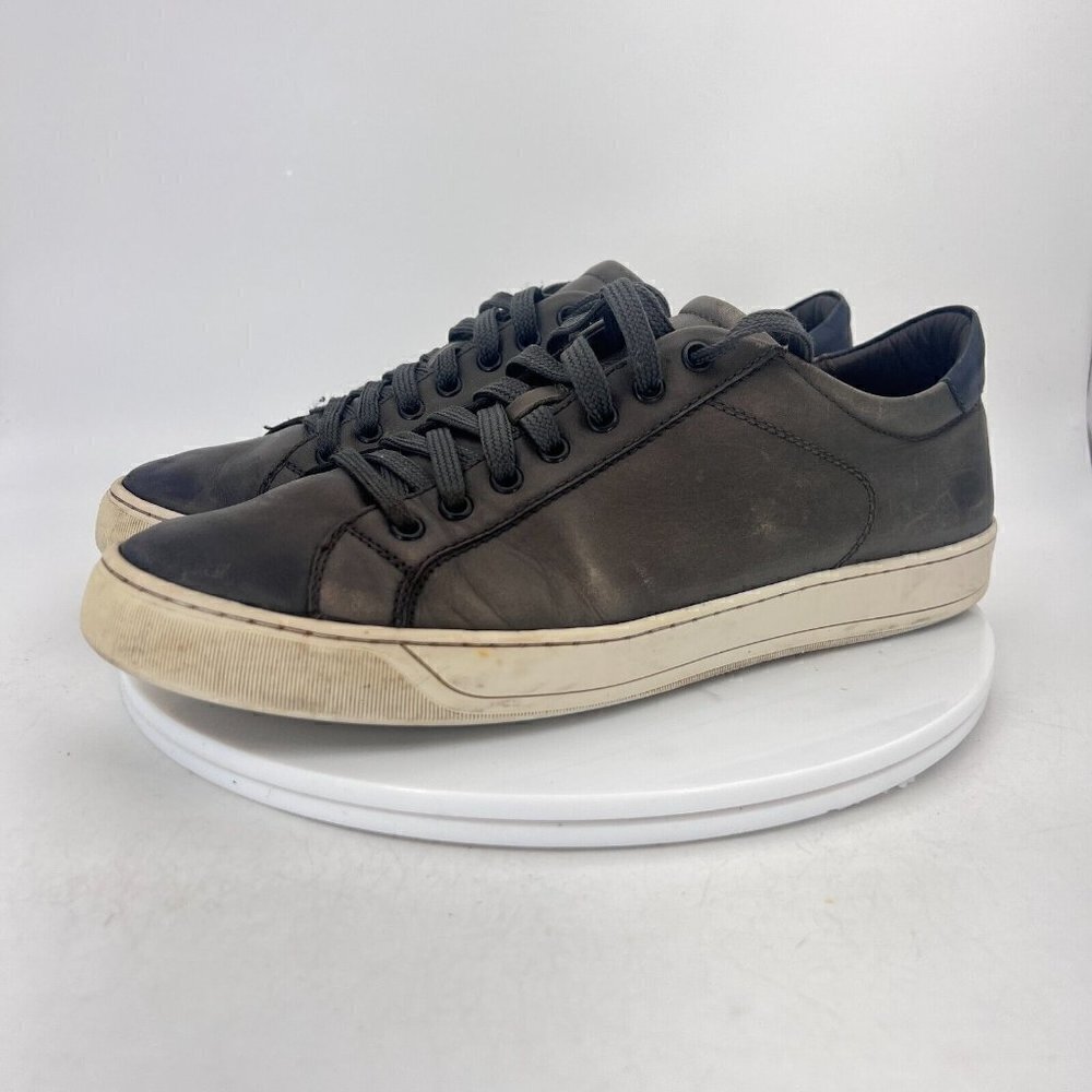 Bruno Magli Westy Men Size 11.5M Dark Grey Leather Low Top Lace Up Comfort Shoes